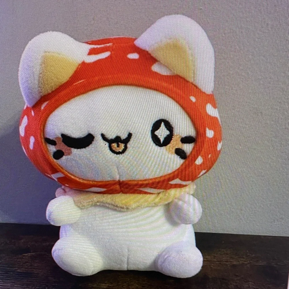Plush Cat Hooded Stuffed Toy - White & Orange Kids Accessory